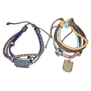2 Anime Attack On Titan Survey Corps‎ Slide Bracelets Shingeki No Kyojin Cosplay